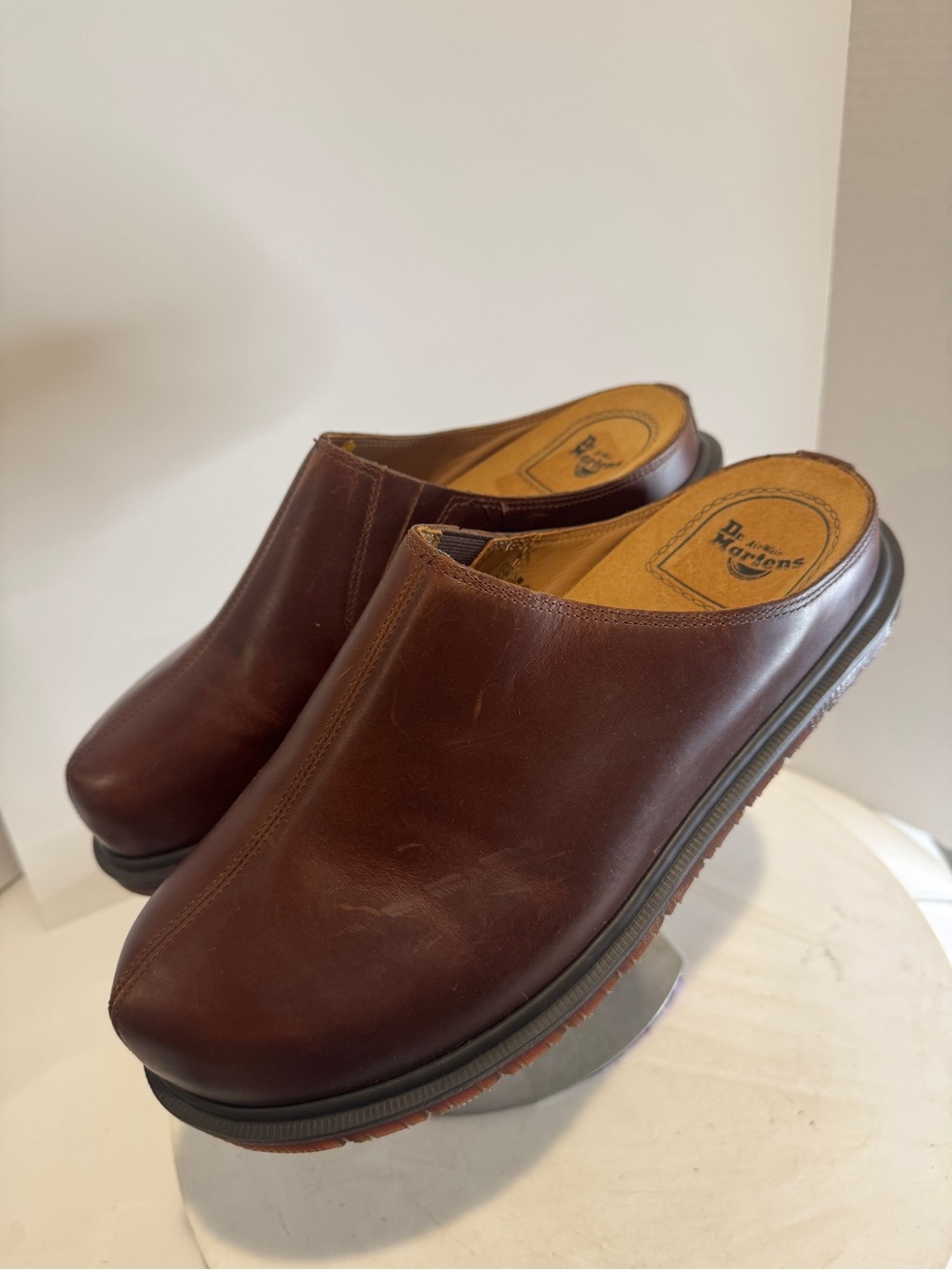 Dr. Martens San Orleans Brown Leather Slip-On Mules shoes size US 12 brand new